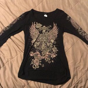 Women’s mid sleeve bling shirt